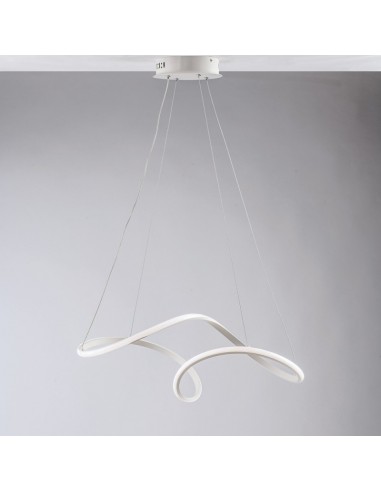Lampadario a sospensione in metallo e alluminio Bianco con LED integrato 62x28x h 150 cm