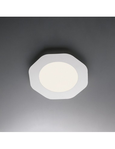 Plafoniera ottagonale Bianca LED integrato 27x h5 cm