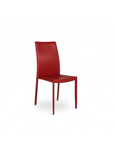 Sedia in similcuoio  rosso  struttura in metallo rivestito   42x41xh.95 cm