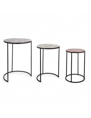 Set 3 tavolino in alluminio stile classico