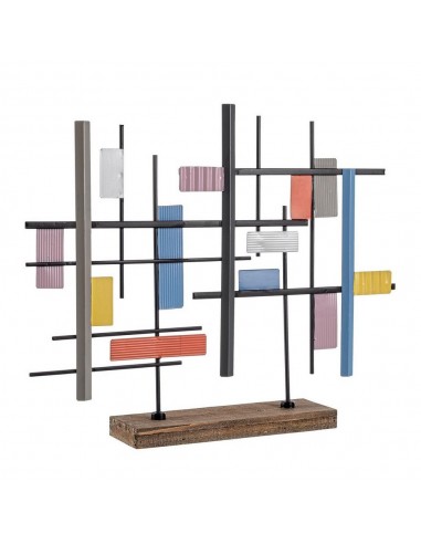 Soprammobile acciaio legno Mondrian 