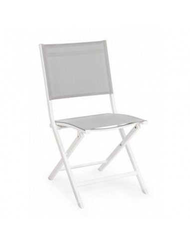 Sedia Per Esterno In Alluminio Bianco Grigio Elin 47X57X H88 Cm