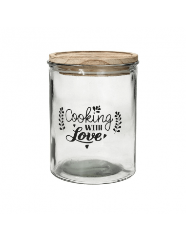 Barattolo medio con coperchio 1380 cc Cooking With Love in vetro Trasparente