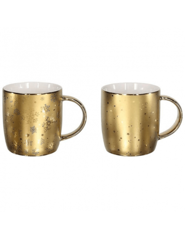 Mug Bombato 370 cc All Gold Porcellana oro linea Natale