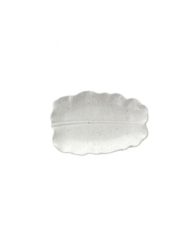 Piatto foglia ondulato Stoneware grigio 18x12x2,5h cm
