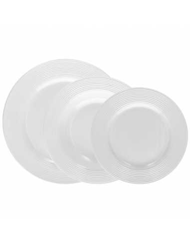 Servizio di piatti 18 pz Circles in porcellana bianco