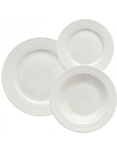 Servizio di piatti 18 pz in porcellana bianco