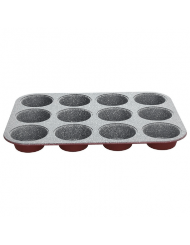 Stampo 12 muffin Sweet Cherry in acciaio rosso