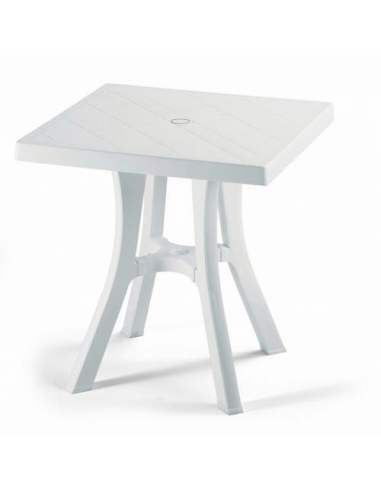 Tavolino da esterno Daddy Contract, 70x70 cm, Bianco
