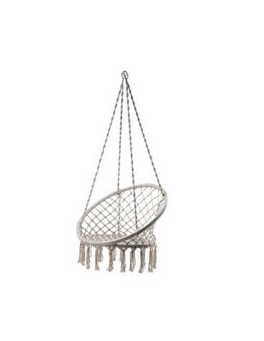 Hanging rocking chair with ecru fabric d.60x80xh.45cm