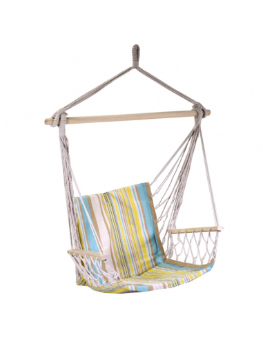 Rocking chair in yellow striped fabric cm50h100
