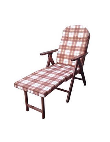 Poltrona reclinabile con poggiapiedi Amalfi in legno di faggio marrone