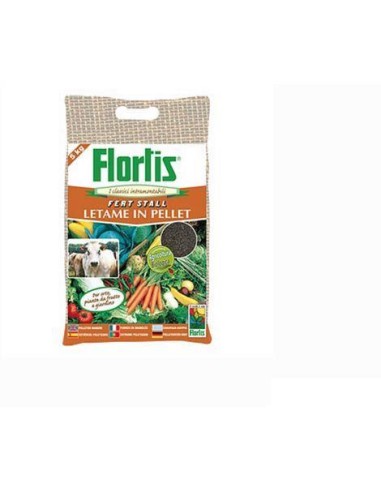 Flortis Pellet Fertilizzante Naturale da Stallatico per Prati e Giardini da 5kg