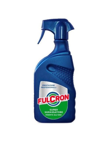 Spray sgrassante multiuso FULCRON Super, flacone vapo da 750 ml, prodotto nel 1980.