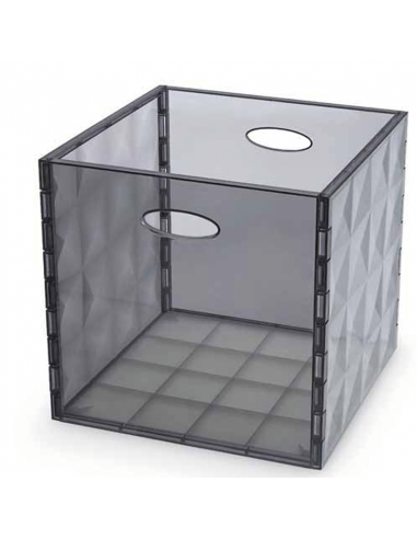 Crystal box trasparente/grigio H 30x31x31cm