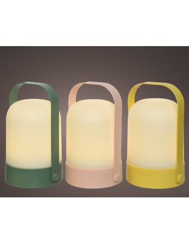 Lanterna LED in plastica tonda esterno 3 colori assortiti D15x21h cm