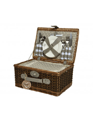 Set valigetta rustico da picnic marrone