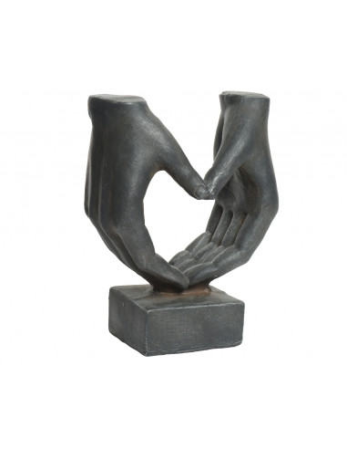 Statua a forma di cuore in polimagnesio antracite da esterno