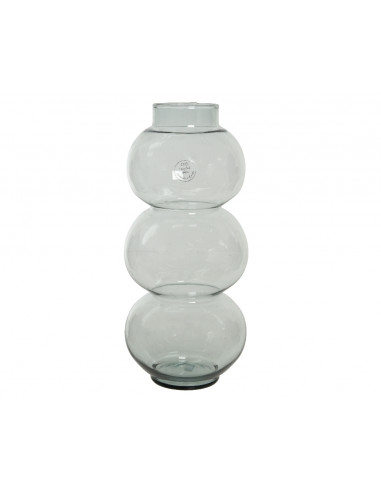 Vaso in vetro chiaro riciclato 38h cm