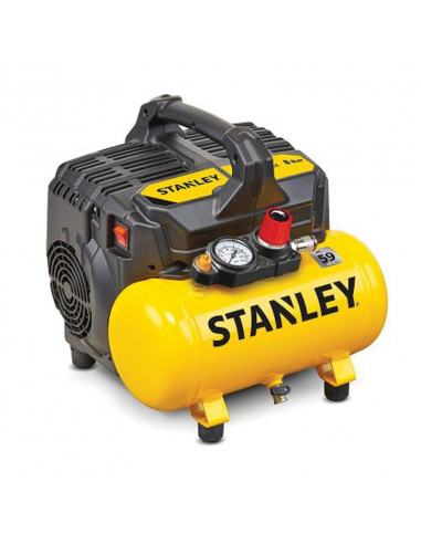 Stanley Compressore Aria Silenziato A Secco 6 Litri 1 Hp 59Db Dst 100/8/6