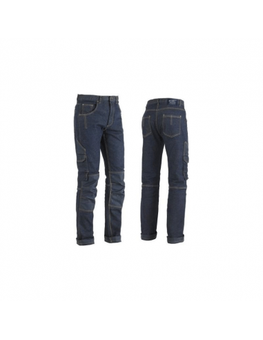 Pantalone Jeans Miner Elasticizzato Multitasca Cotone Lavoro Edilizia Piastrellisti (L)