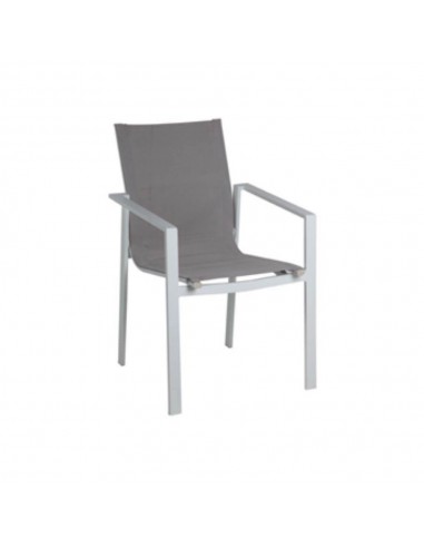 Poltrona sedia impilabile da giardino in alluminio Palm Beach colore tortora