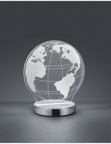Lampada da Tavolo Cromo Globe Led Dimmerabile L17 cm Trio Lighting