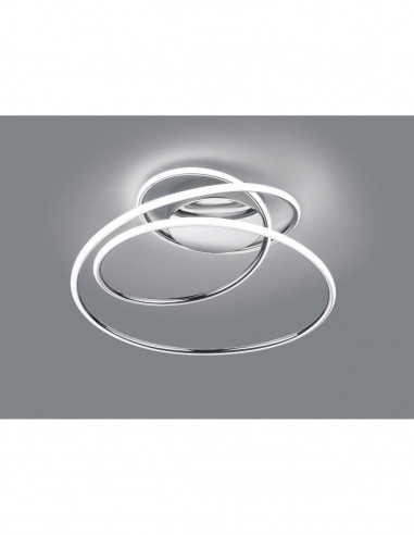 Plafoniera Design Vortice Cromo Led Dimmer 4000k Bologna Trio Lighting