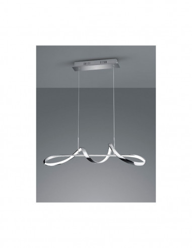 Sospensione Moderna Perugia Design Intreccio Cromo Led Dimmer 4000k Trio Lighting