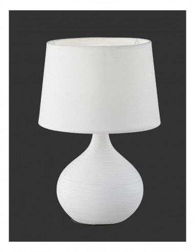 Lumetto Moderno Bianco Base Ceramica con Paralume Martin Trio Lighting