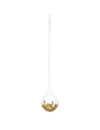 Pendaglio bolla in vetro con decorazioni oro - Diametro 7.8cm