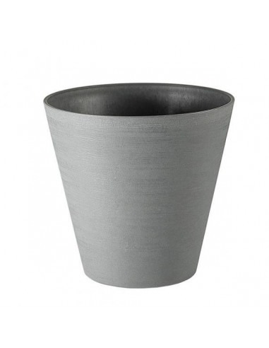 Vaso per rinvaso grigio con bordo arrotondato