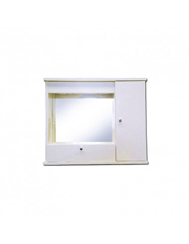 Mobile specchiera bagno bianco frassinato 1 anta c- ribalta h.61x73x14 cm