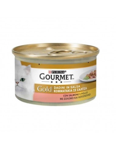 Gourmet Gold Dadini in salsa pollo e salmone Purina 85 grammi
