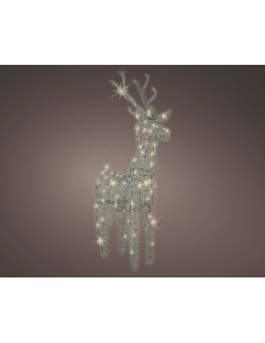 Lampada LED cervo in vimini per esterni 61 x 27 x 135 cm