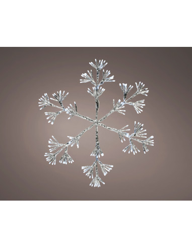 Luce a cornice a LED metallo nastro fiocco di neve lampeggiante effetto esterno L 5 x P 42 x H 48 cm