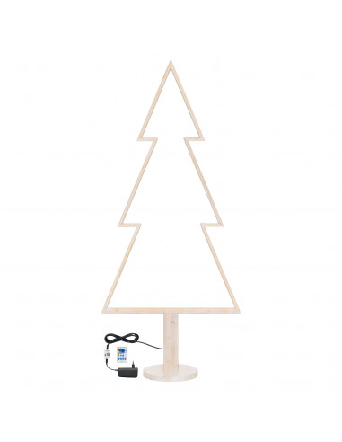 Albero Abete H170cm SMART RGBWW DLW Legno Sbiancato Luci di Natale