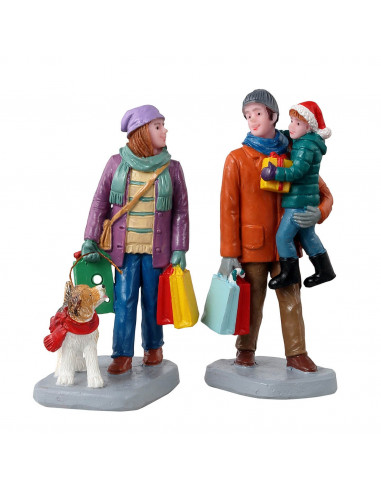Lemax Holiday Shoppers Set Of 2 - Acquirenti Delle Festività Set Di 2 Pz Gioco invernale decorazione per villaggio Natale