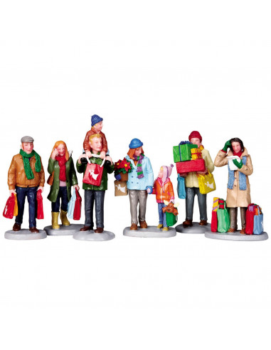 Lemax Holiday Shoppers, Set Of 6 - Acquirenti per le vacanze, set di 6 per villaggio di Natale