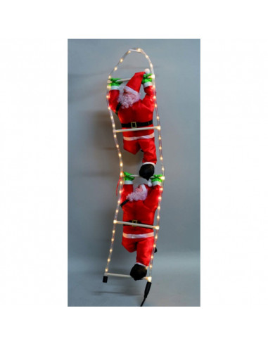 Babbo Natale con scala tubo luminoso cm 20 x 106 da esterno