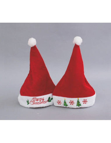 Cappello Merry Xmas Rosso Cm.28X38H 2 Modelli Assortitoi decorazione di Natale