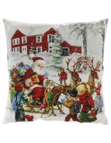 Cuscino natalizio con renne e babbo natale 45x45 cm