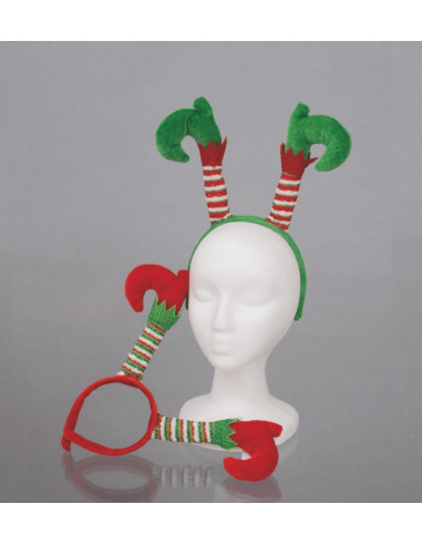 Frontino Elfo Poliestere C/Gambe Verde/Rosso 2 Colori Ass.12X33 decorazione di Natale