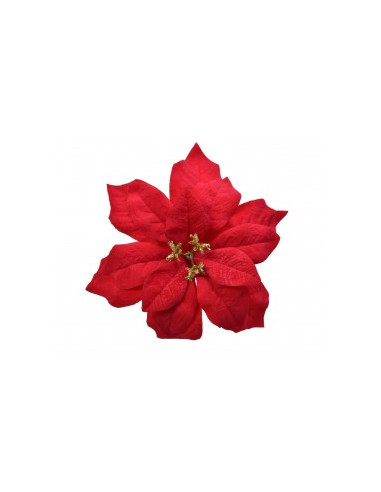 Poinsettia rossa  Si aggancia con  clip   diam 16x3cm