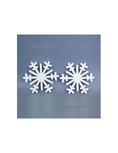 Set due fiocchi di neve in polistirolo decoro natale cm 30 x 1.5