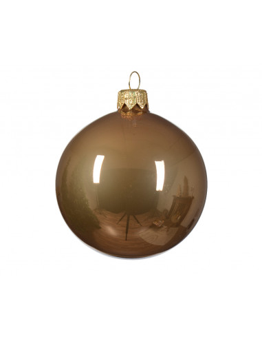 Pallina di Natale Gioielli di vetro smaltato colore marrone zenzero ø 10cm