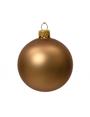 Pallina di Natale Palline di vetro opaco colore marrone zenzero ø 6cm