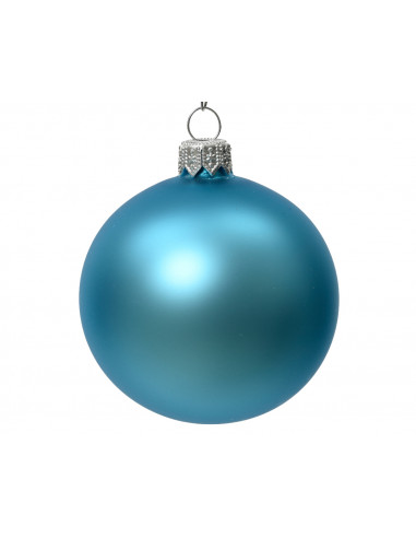 Pallina di Natale Palline di vetro opaco colore zucchero blu ø 6cm