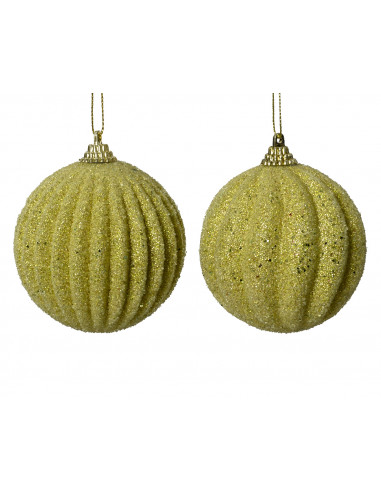 Pallina di Natale Schiuma per palline brillantini perline 2ass colore pistacchio ø 8cm