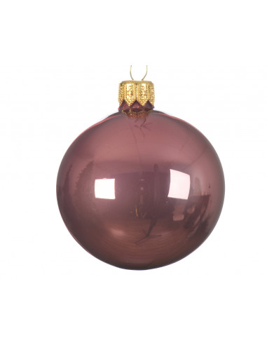 Pallina di Natale Smalto in vetro per bigiotteria colore velluto rosa ø 6cm